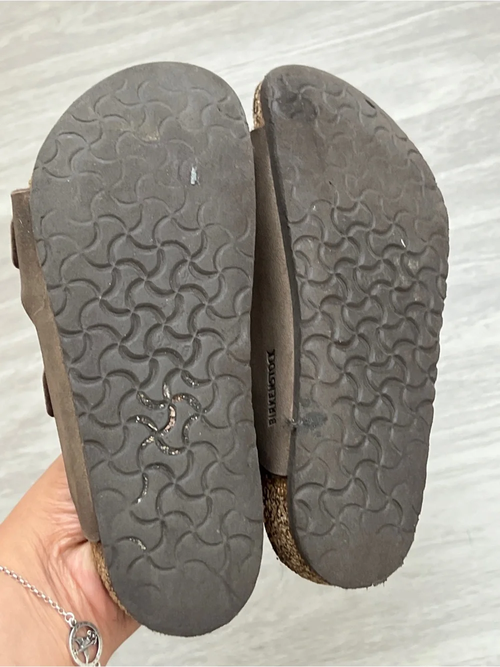 Birkenstock Arizona Kids Brown Two Strap Sandals EU 32 Cork Footbed